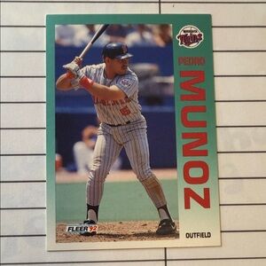 Pedro Munoz Fleer 92 Baseball Card